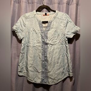 50th street Women's Light Blue Short Sleeve Top